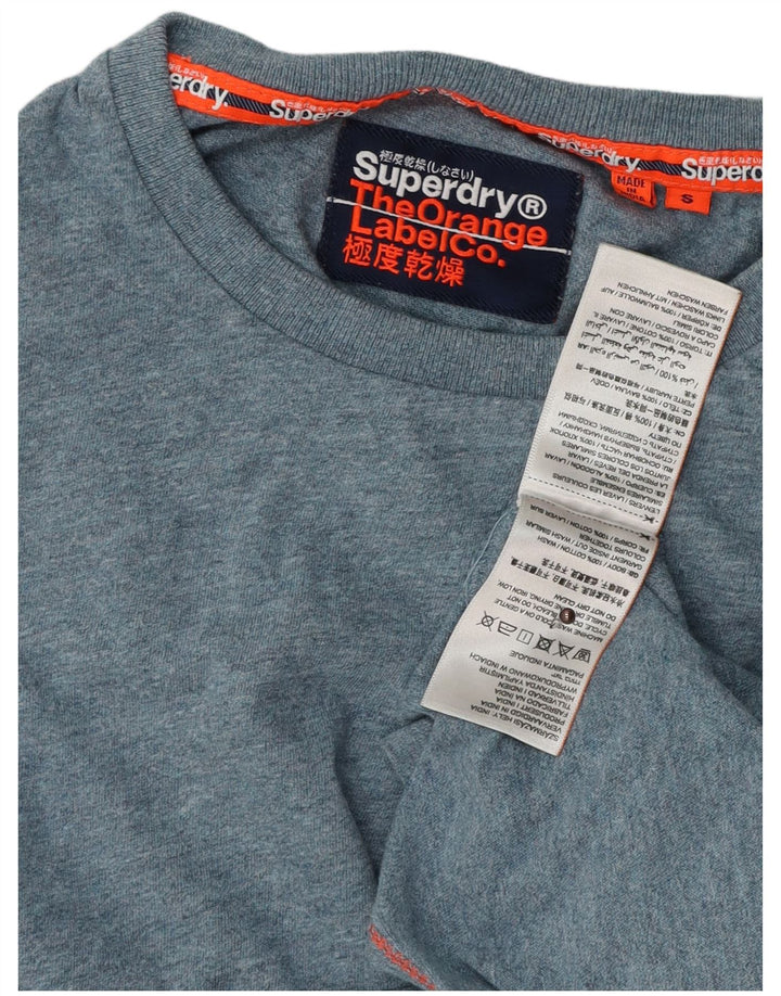 SUPERDRY Mens T-Shirt Top Small Blue Cotton