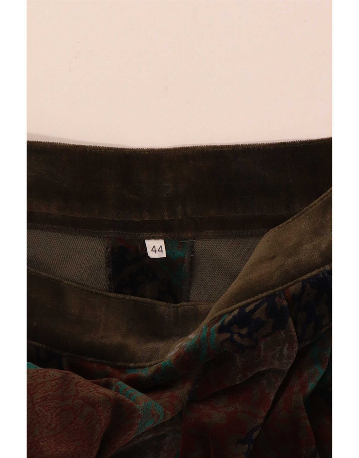 Vintage Womens Abstract Pattern Casual Trousers IT 44 Medium W26 L34 Brown