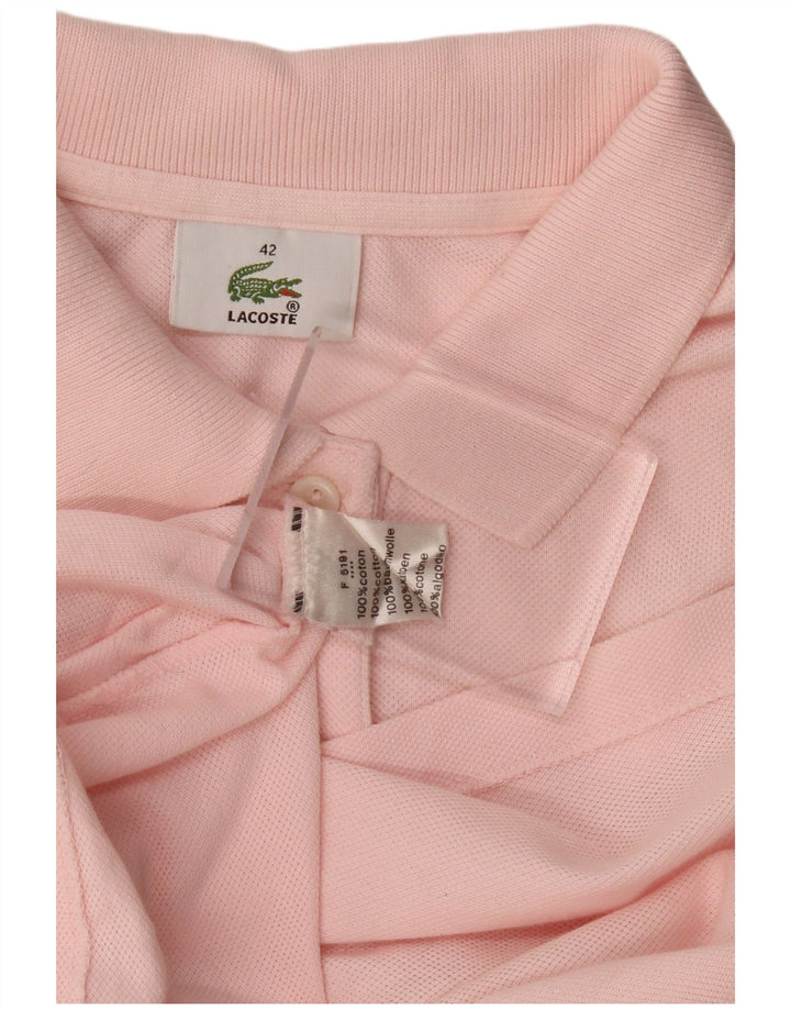 LACOSTE Womens Sleeveless Polo Shirt Size 42 Large Pink Cotton