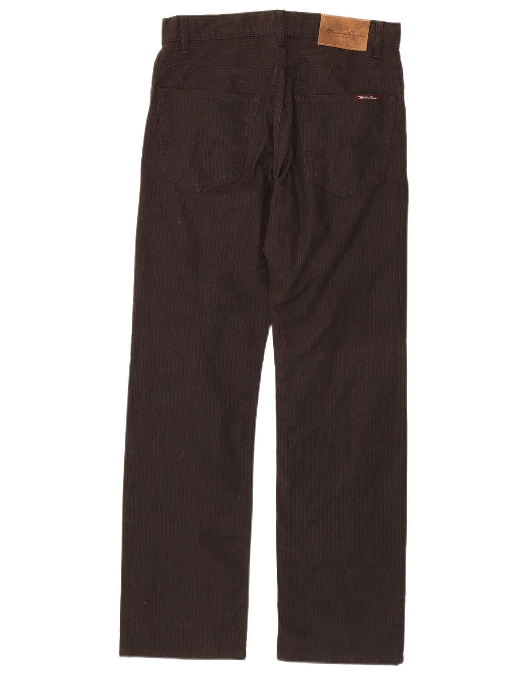 MARLBORO CLASSICS Mens Straight Casual Trousers W30 L34 Brown Cotton