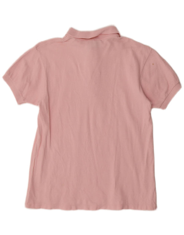 Lacoste Womens Polo Shirt Size 42 Large Pink Cotton