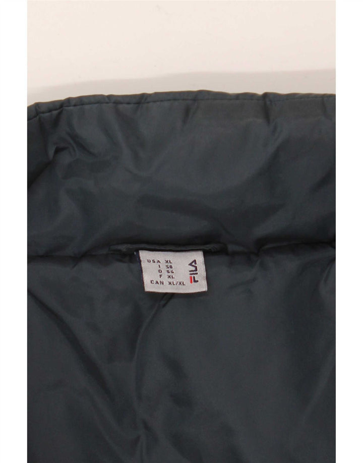 Fila Mens Padded Jacket IT 56 XL Navy Blue Colourblock