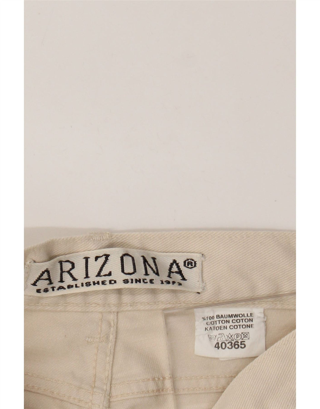 ARIZONA Womens High Waist Tapered Casual Trousers W28 L28 Beige Cotton