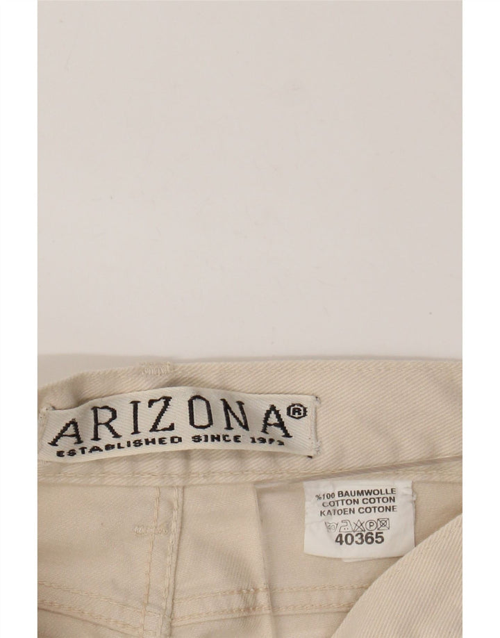 ARIZONA Womens High Waist Tapered Casual Trousers W28 L28 Beige Cotton