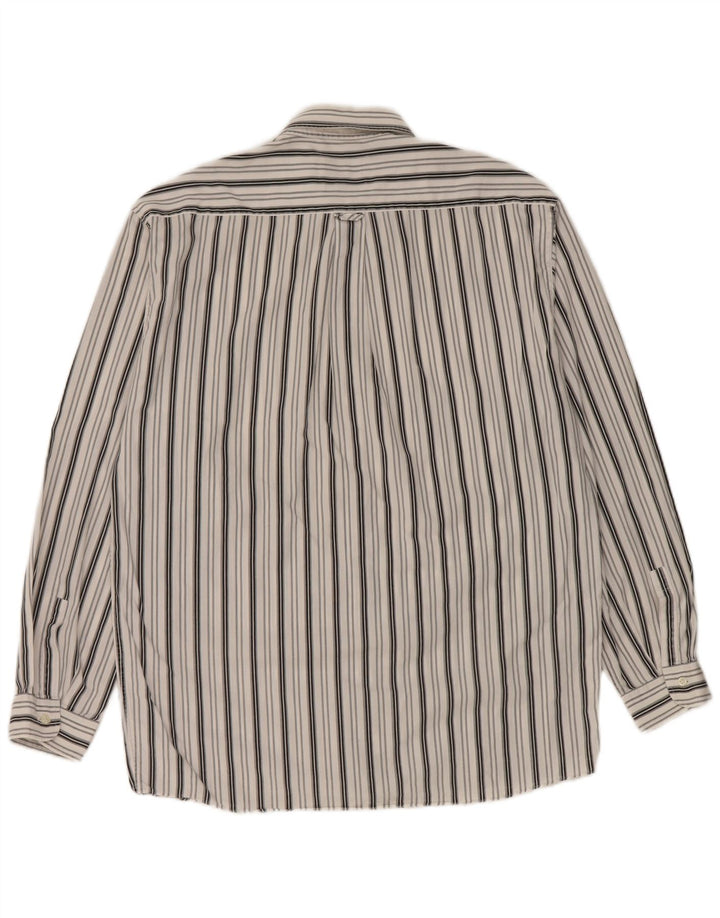 Vintage Mens Shirt Large White Striped