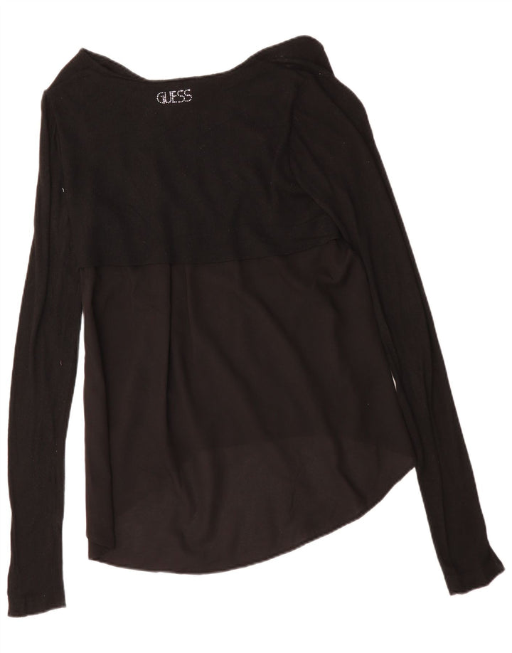 Guess Womens Blouse Top UK 14 Medium Black