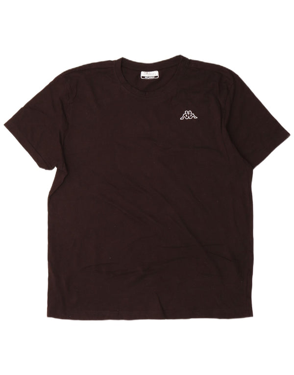 Kappa Mens Short Sleeve T-Shirt Top 2XL Black Cotton