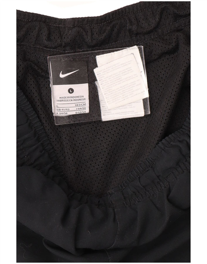NIKE Mens Tracksuit Trousers Joggers UK 41/43 Large Black Colourblock