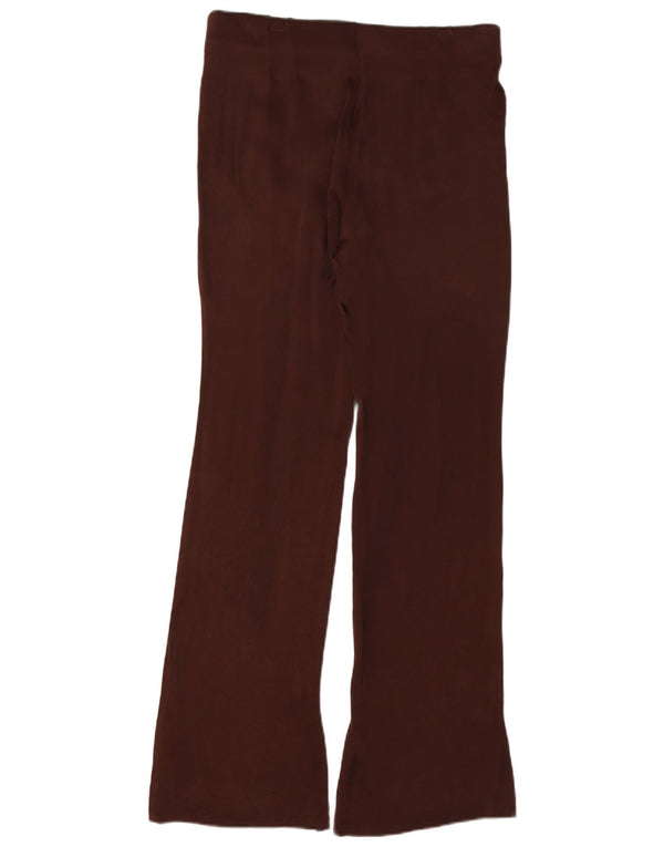 Zara Womens High Waist Bootcut Casual Trousers Large W30 L32 Brown Viscose