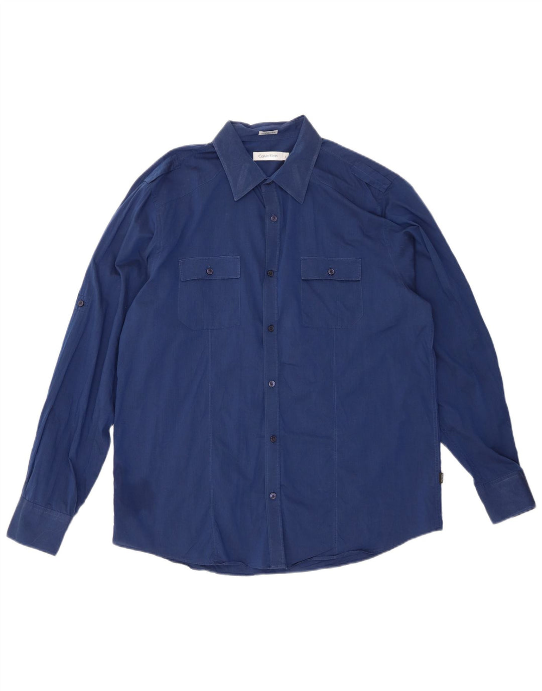 CALVIN KLEIN Mens Shirt Large Blue Cotton