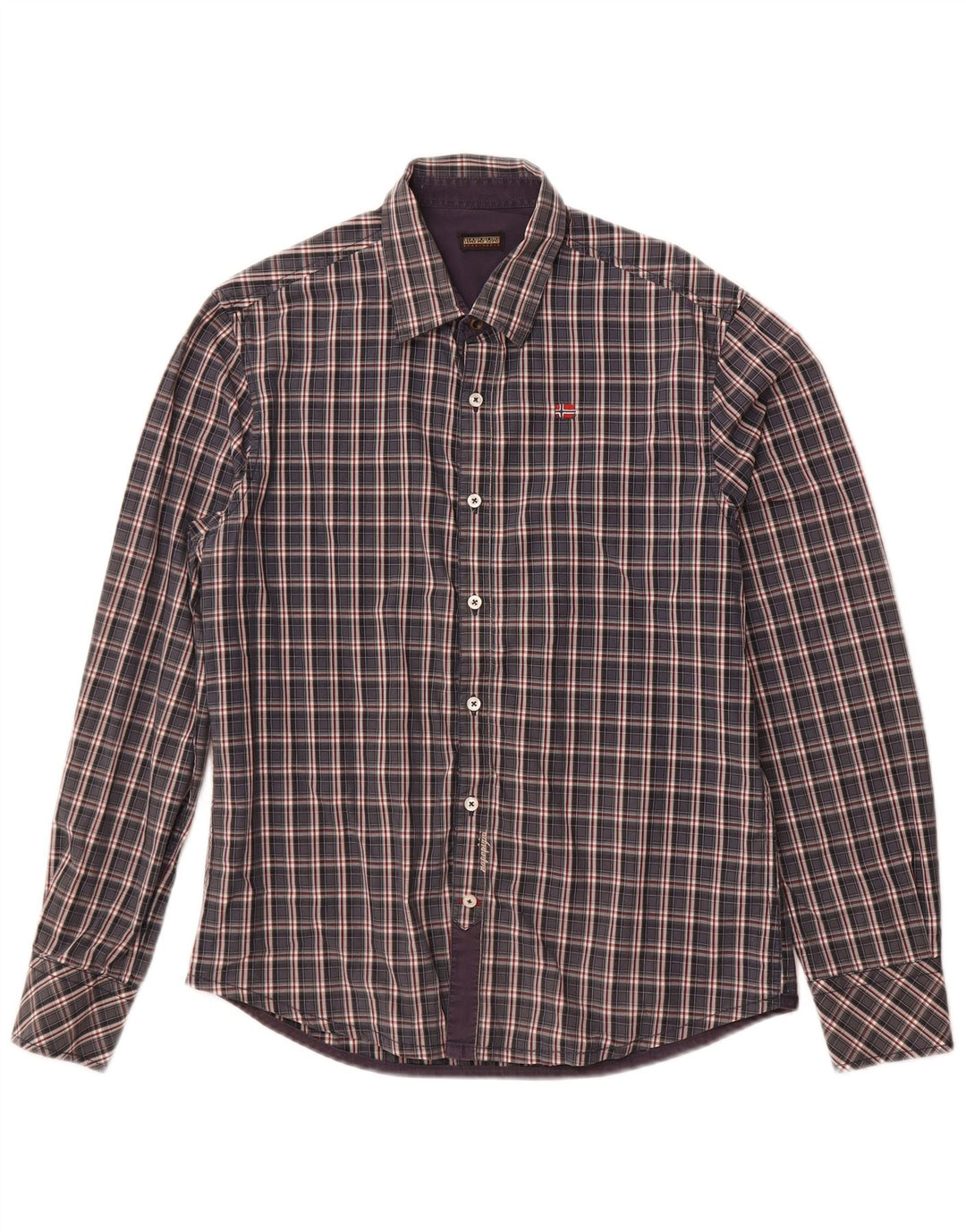 NAPAPIJRI Mens Shirt Medium Navy Blue Check
