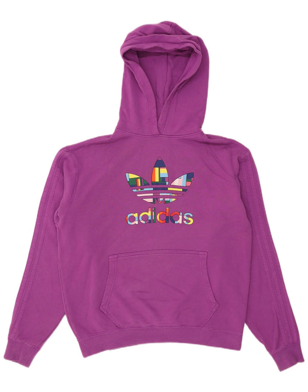 Adidas Mens Oversized Graphic Hoodie Jumper Medium Purple Cotton