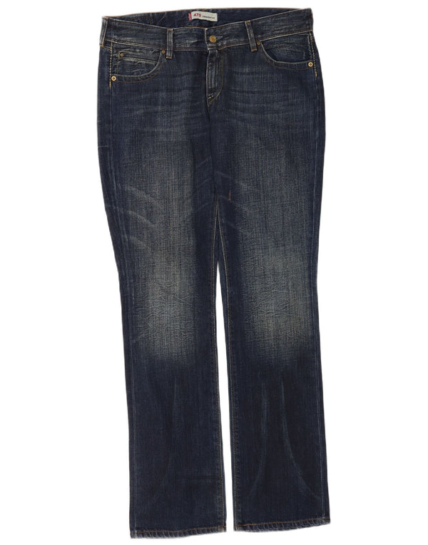 Levi's Womens 470 Straight Jeans W33 L34 Navy Blue Cotton
