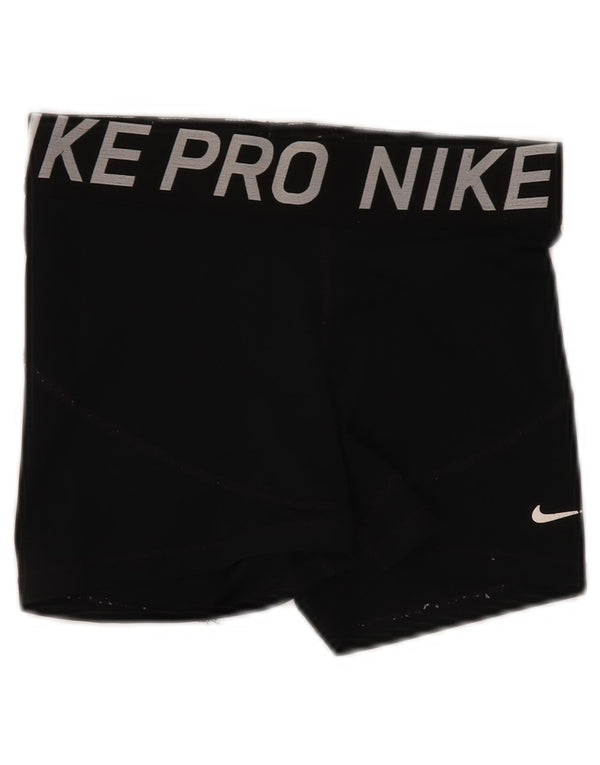 Nike Womens Dri Fit Graphic Sport Shorts UK 12 Medium Black
