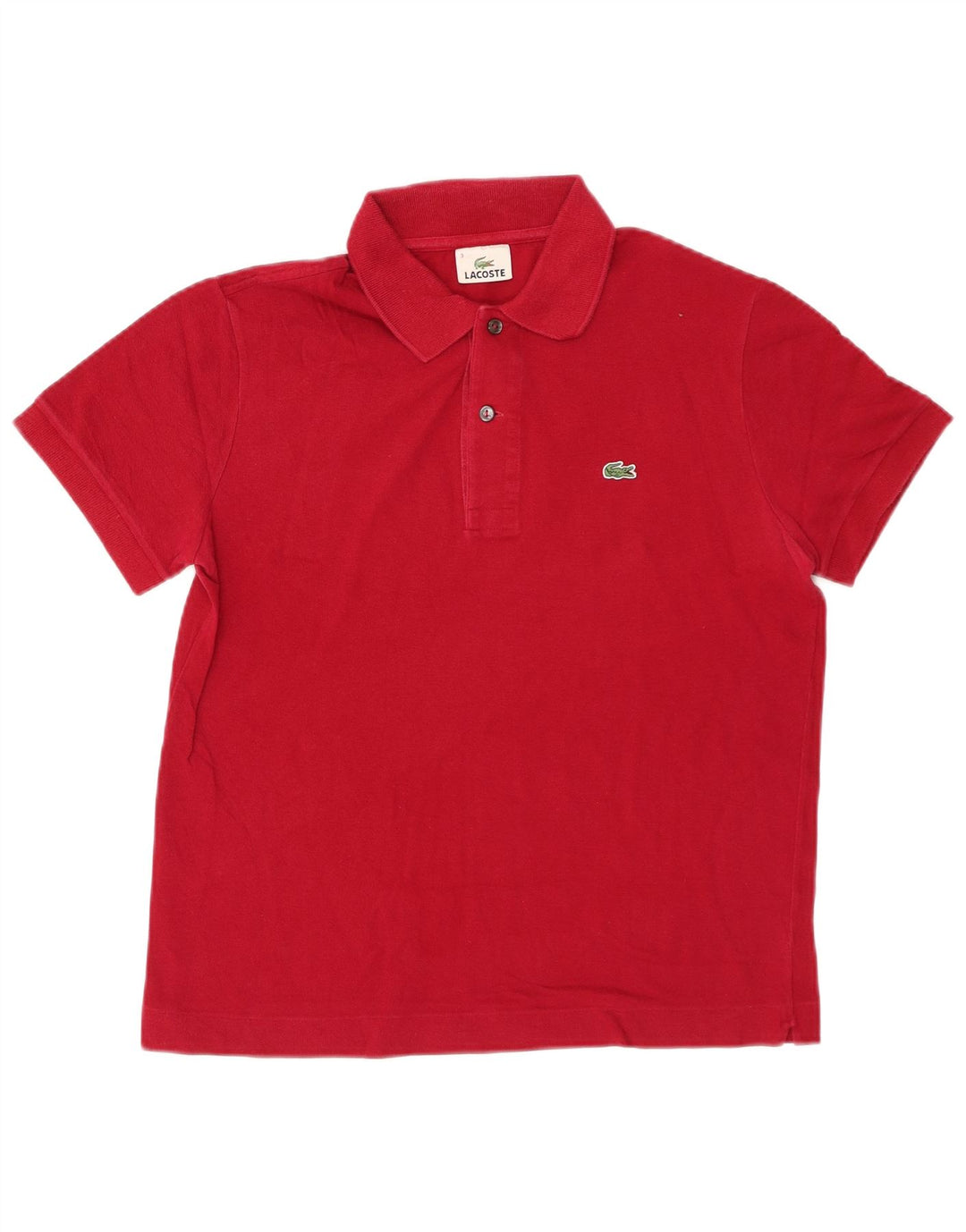LACOSTE Mens Polo Shirt Size 3 Small Red Cotton