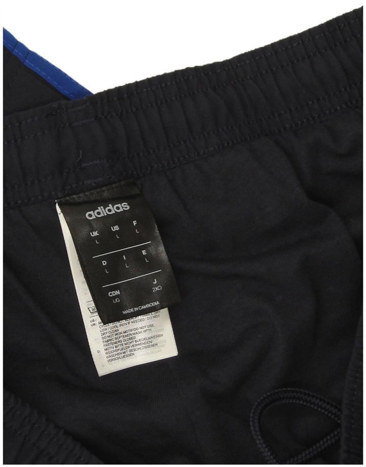 Adidas Mens Tracksuit Trousers Large  Navy Blue Polyester
