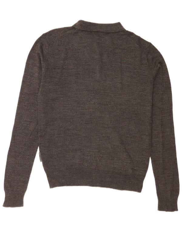 French Connection Mens Polo Neck Jumper Sweater XS Grey Acrylic