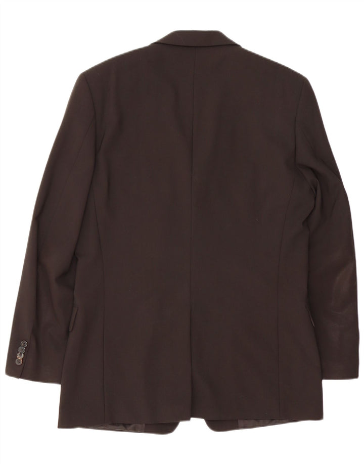 Hugo Boss Mens 3 Button Blazer Jacket IT 46 Small Black Virgin Wool