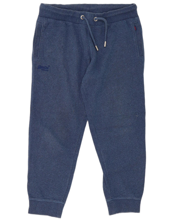 SUPERDRY Mens Tracksuit Trousers Joggers 2XL  Blue Cotton