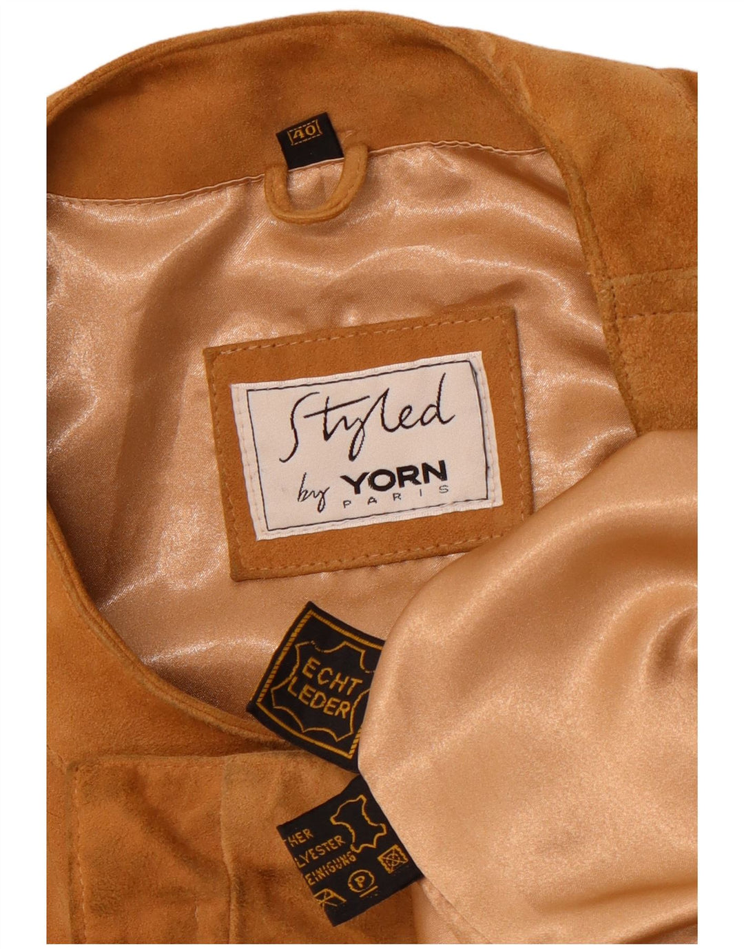 YORN Womens Oversized Suede Overcoat EU 40 Medium Beige Leather
