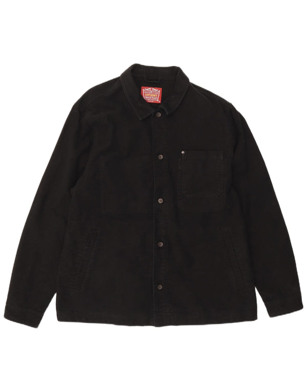 Superdry Mens Denim Shirt 2XL Black Cotton
