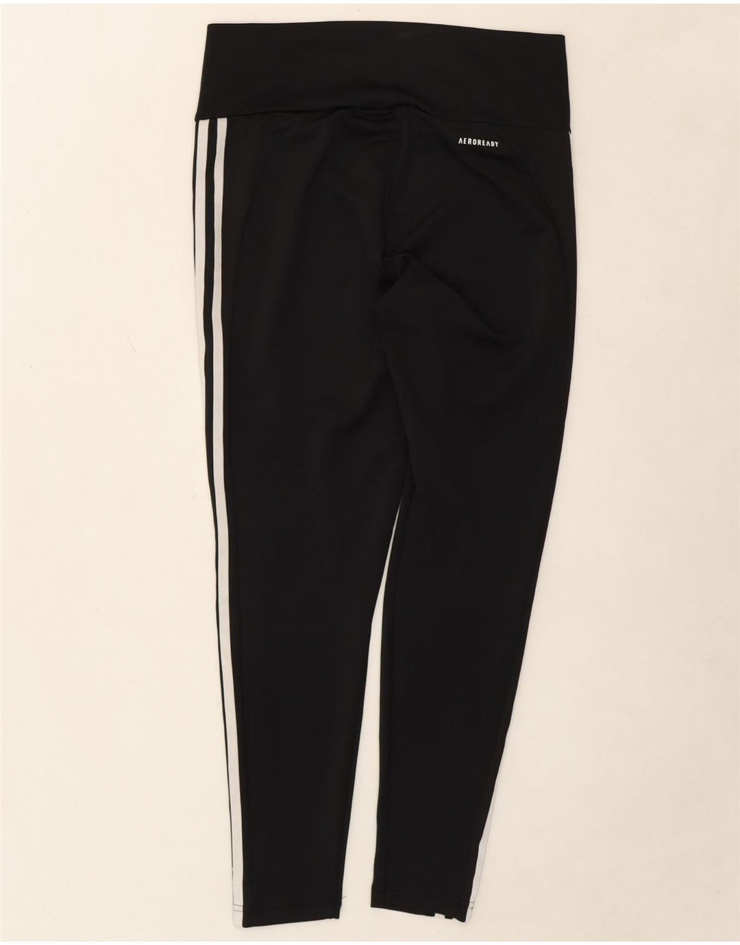 ADIDAS Womens Aeroready Leggings UK 12/14 Medium  Black Polyester Vintage Adidas and Second-Hand Adidas from Messina Hembry 