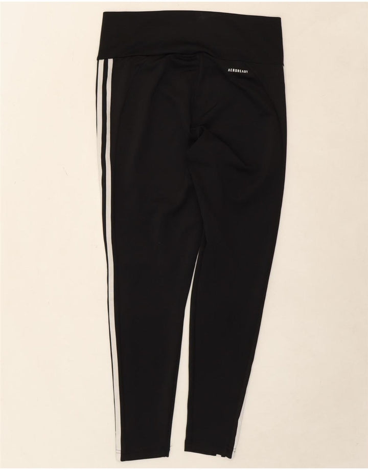 ADIDAS Womens Aeroready Leggings UK 12/14 Medium  Black Polyester Vintage Adidas and Second-Hand Adidas from Messina Hembry 