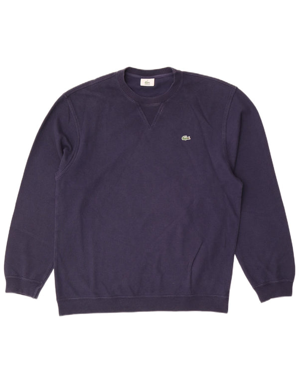 Lacoste Mens Sweatshirt Jumper Size 4 Medium Navy Blue Cotton