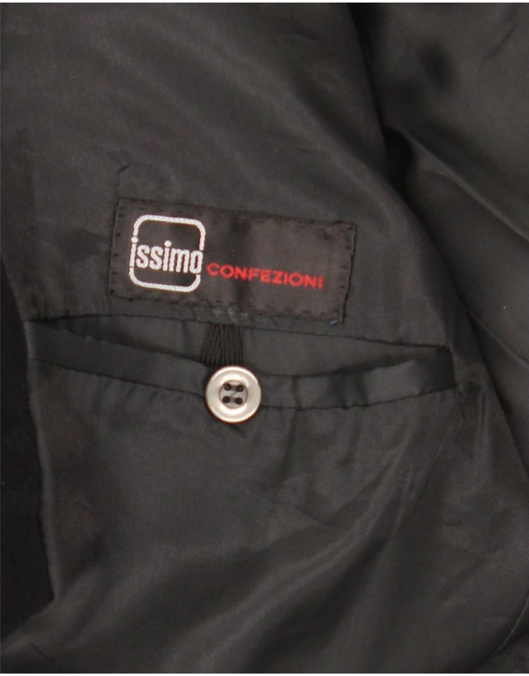 Issimo Mens 2 Button Velvet Blazer Jacket UK 36 Small Black
