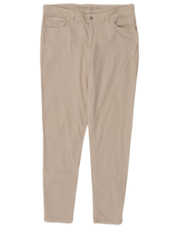 Marks & Spencer Womens Skinny Jeans UK 14 Large W34 L28 Beige Cotton