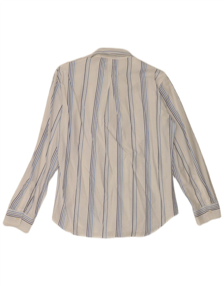 Carrera Mens Shirt Medium White Striped Cotton
