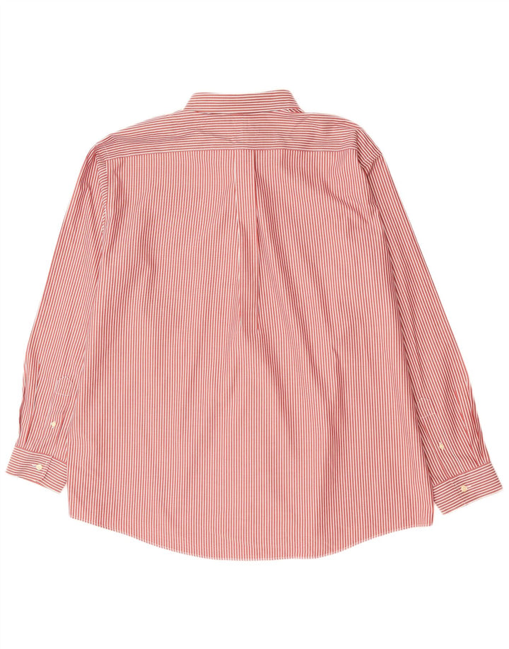 L.L.Bean Mens Shirt 2XL Red Striped Cotton