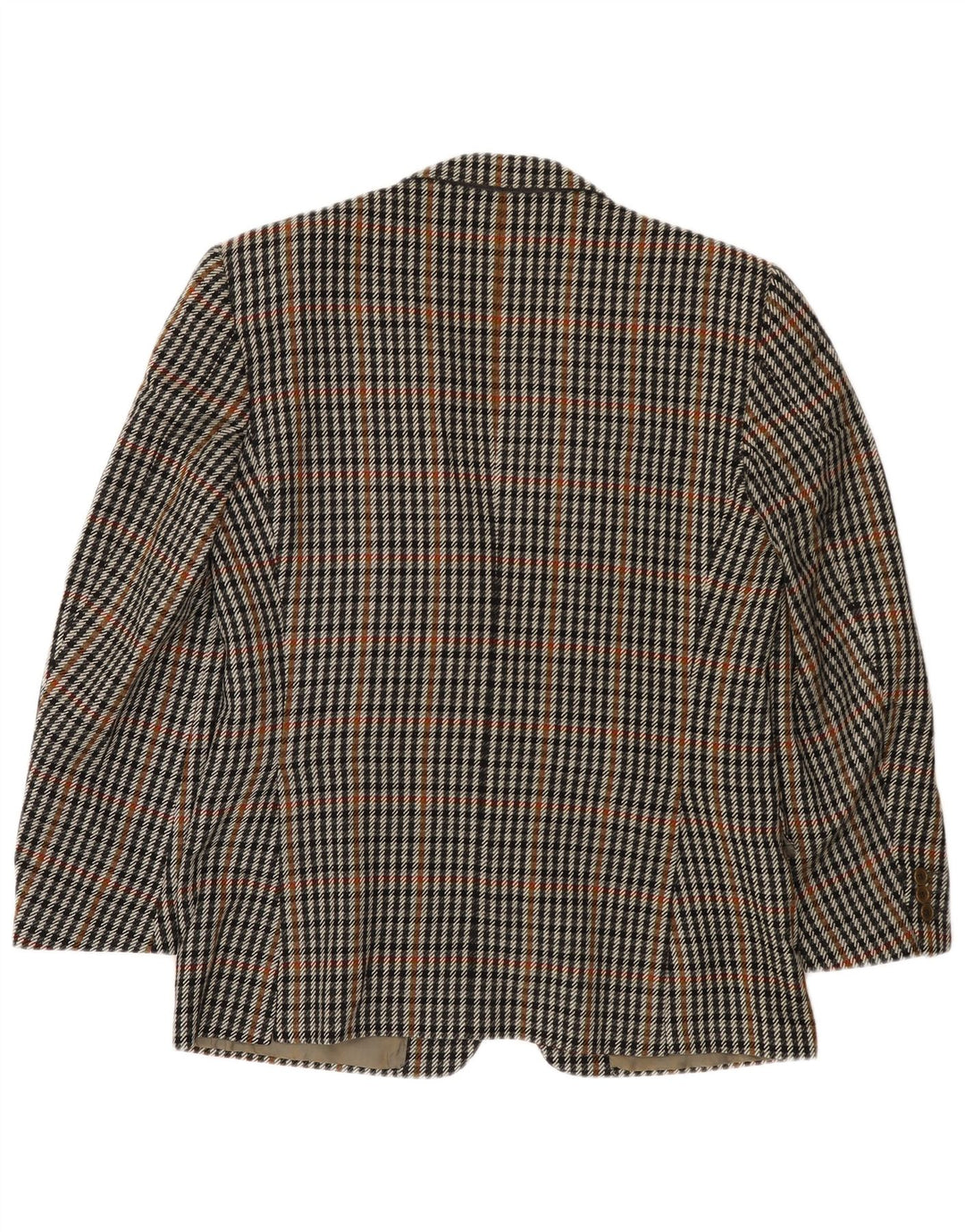 VINTAGE Mens 2 Button Blazer Jacket IT 50 Large Grey Houndstooth Wool