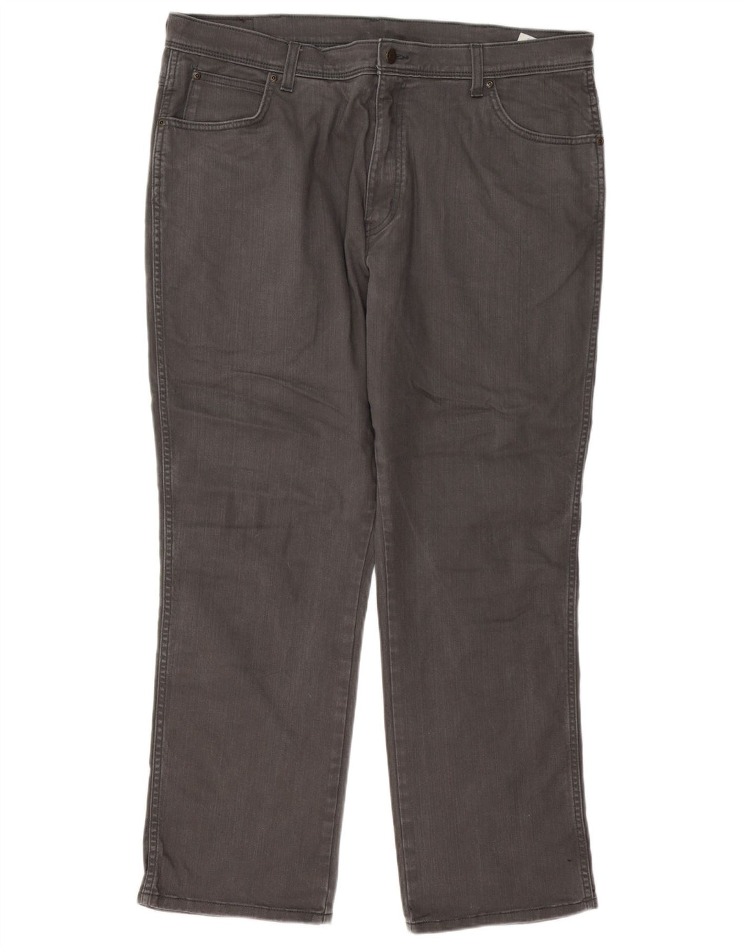 Wrangler Mens Regular Straight Jeans W40 L30 Grey Cotton