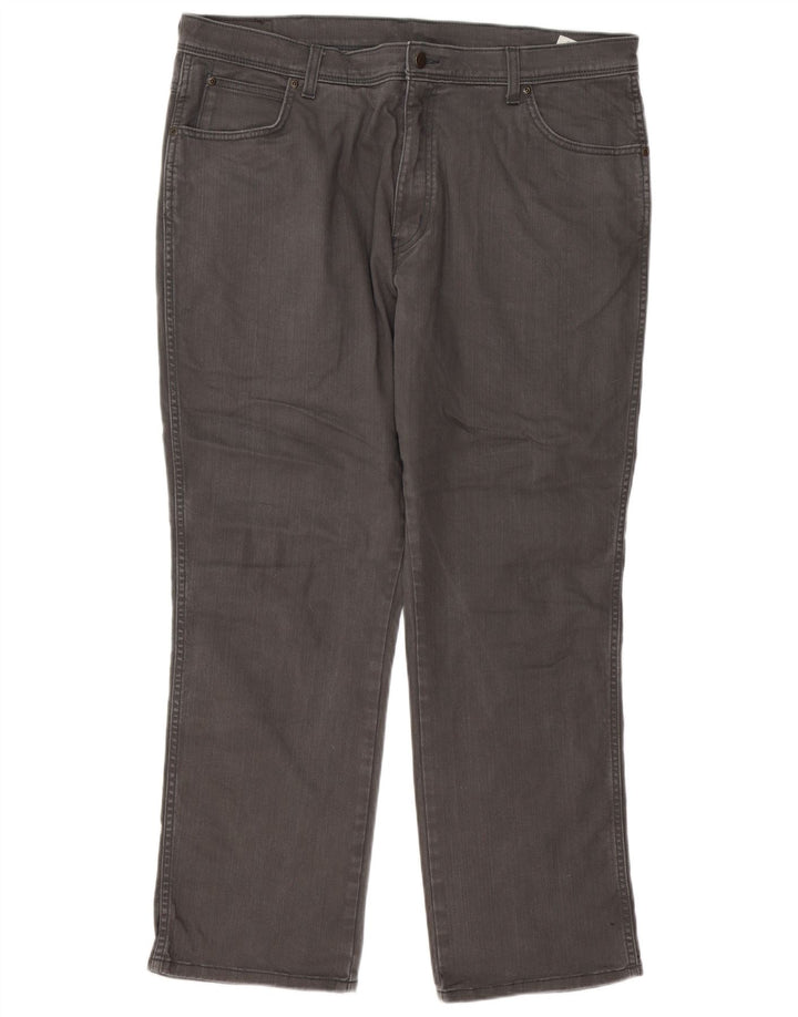 Wrangler Mens Regular Straight Jeans W40 L30 Grey Cotton
