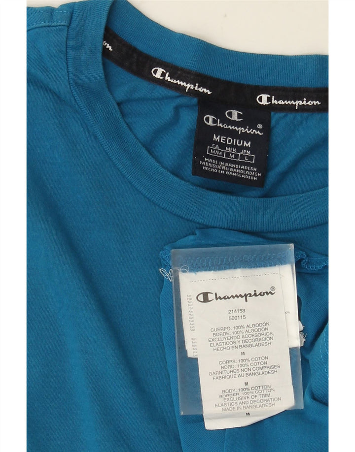CHAMPION Mens T-Shirt Top Medium Blue Cotton