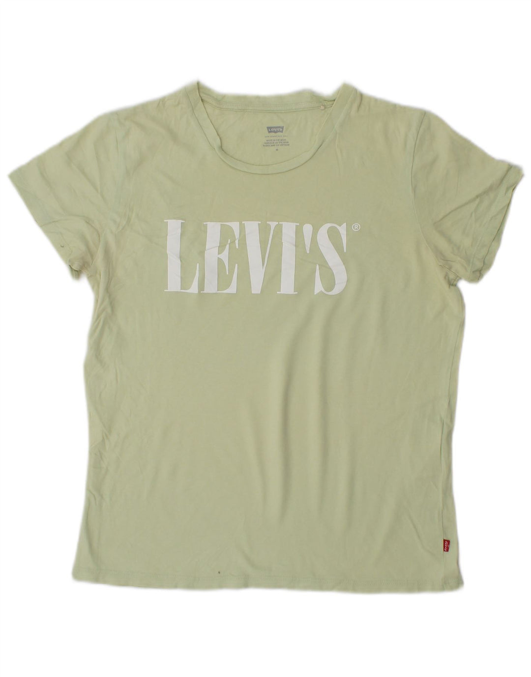 LEVI'S Womens Graphic T-Shirt Top UK 12 Medium Green Cotton