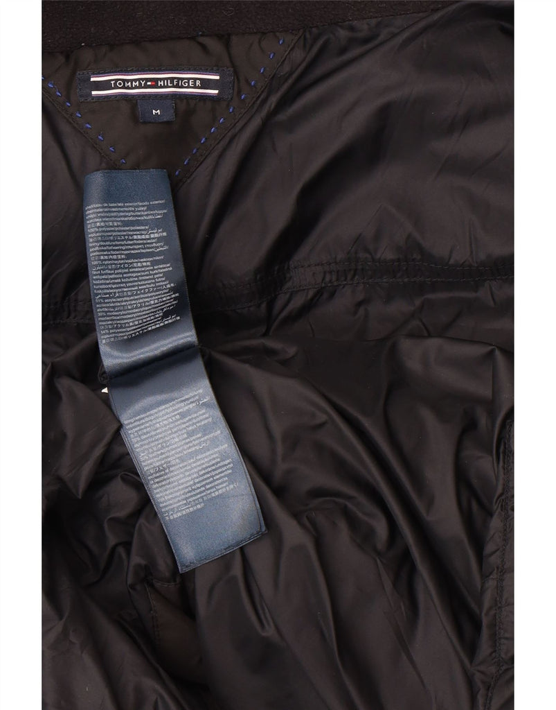 TOMMY HILFIGER Womens Hooded Padded Coat UK 14 Medium Black Polyester Vintage Tommy Hilfiger and Second-Hand Tommy Hilfiger from Messina Hembry 