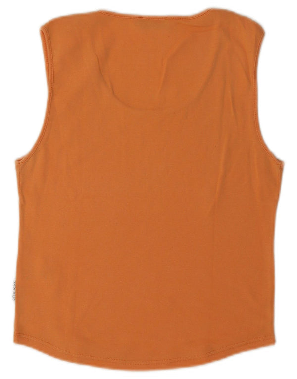 Max & Co. Womens Crop Vest Top UK 12 Medium Orange Cotton