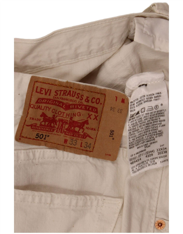Levi's Mens 501 Denim Shorts W33 Medium White Cotton