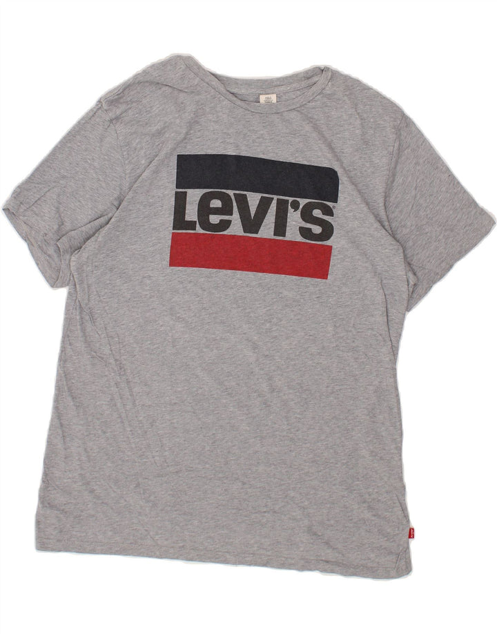 LEVI'S Mens Graphic T-Shirt Top XL Grey Cotton Vintage Levi's and Second-Hand Levi's from Messina Hembry 