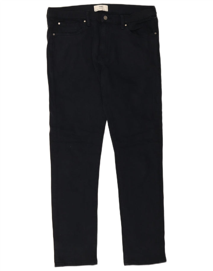 Marks & Spencer Mens Slim Jeans W36 L33 Navy Blue Cotton