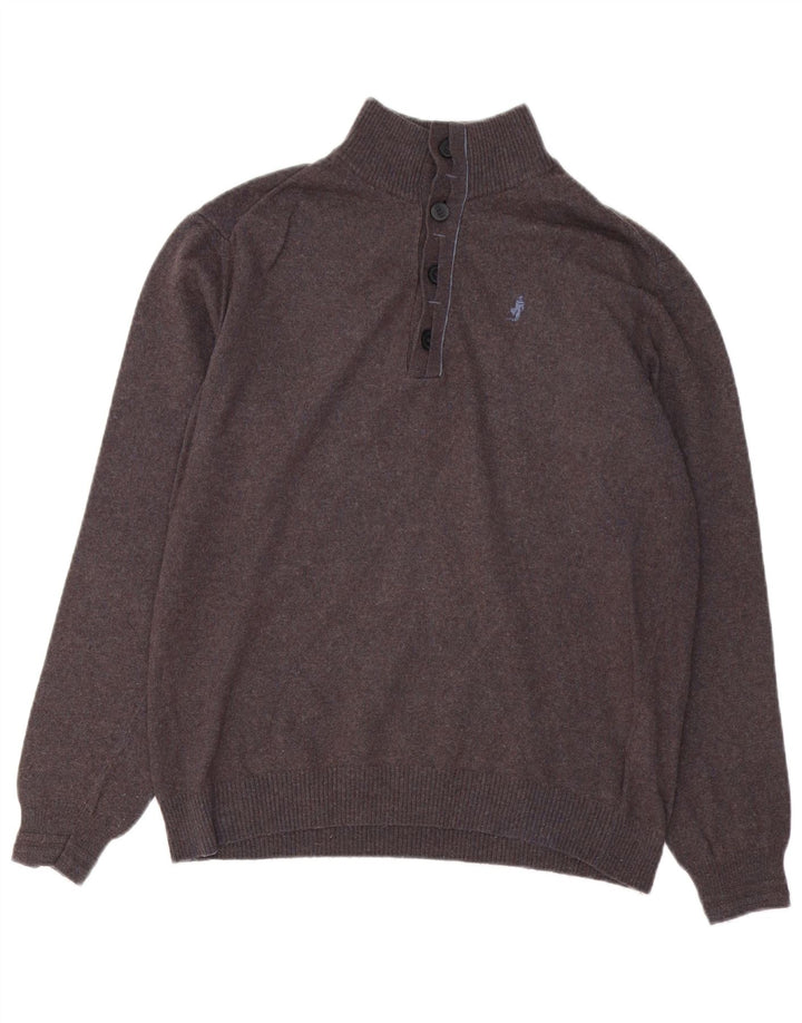 MARLBORO CLASSICS Womens Button Neck Jumper Sweater UK 18 XL Grey Rayon