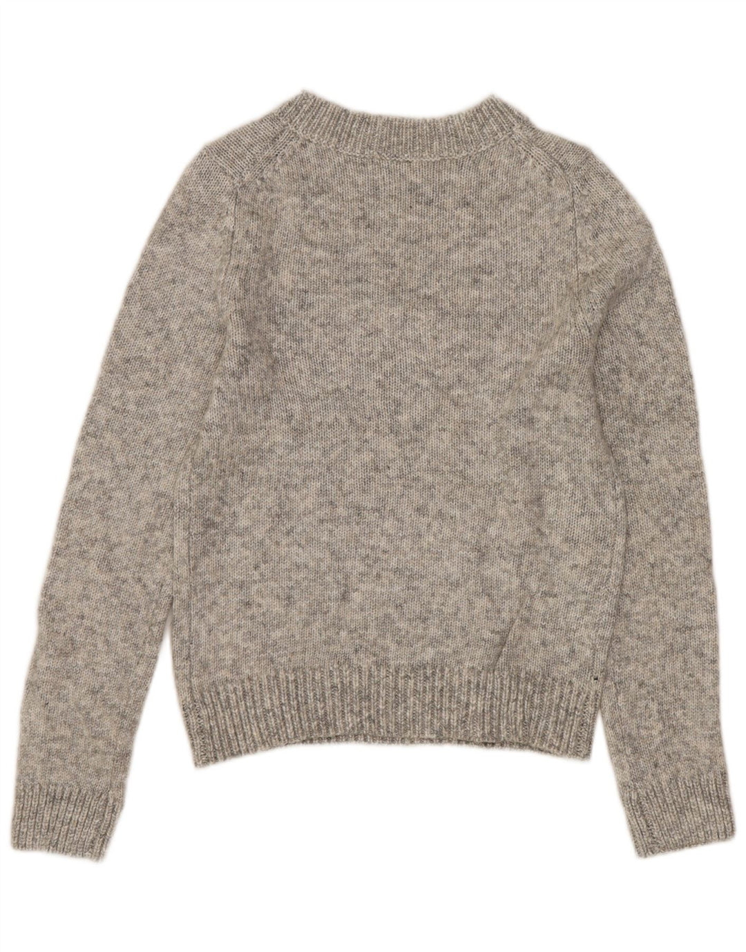 ZARA Womens Crop Crew Neck Jumper Sweater UK 12 Medium Grey Flecked