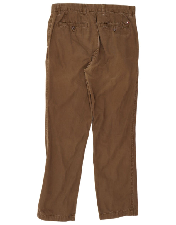 Tommy Hilfiger Mens Straight Chino Trousers W31 L30 Brown Cotton