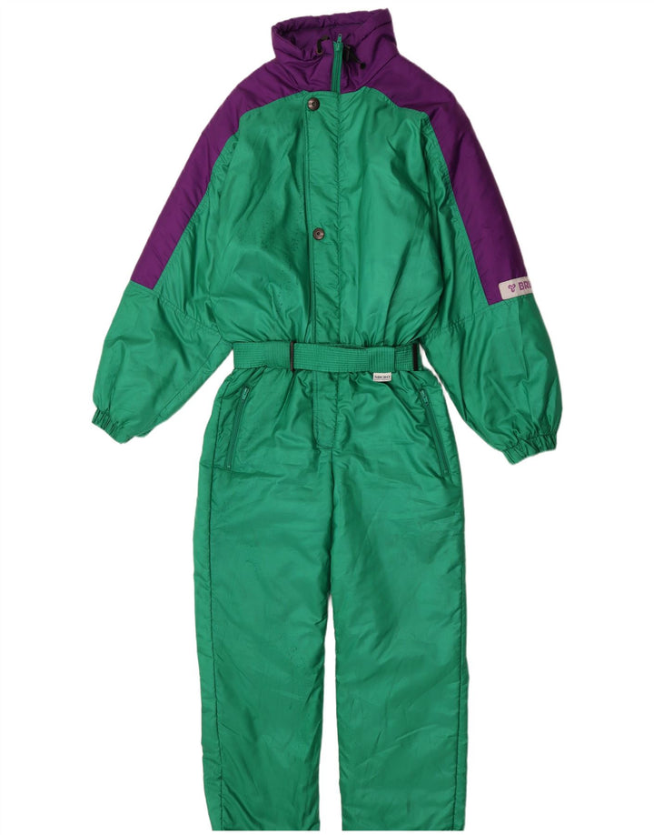 Brugi Womens Ski Jumpsuit IT 48 XL  Green Colourblock Polyester Retro
