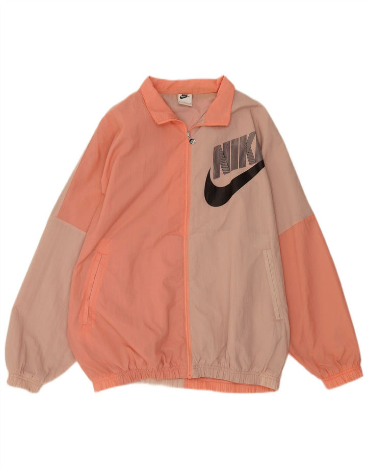 Nike Mens Graphic Oversized Tracksuit Top Jacket Medium Pink Colourblock