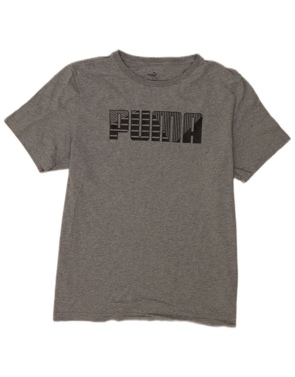 Puma Mens Graphic T-Shirt Top Large Grey Cotton