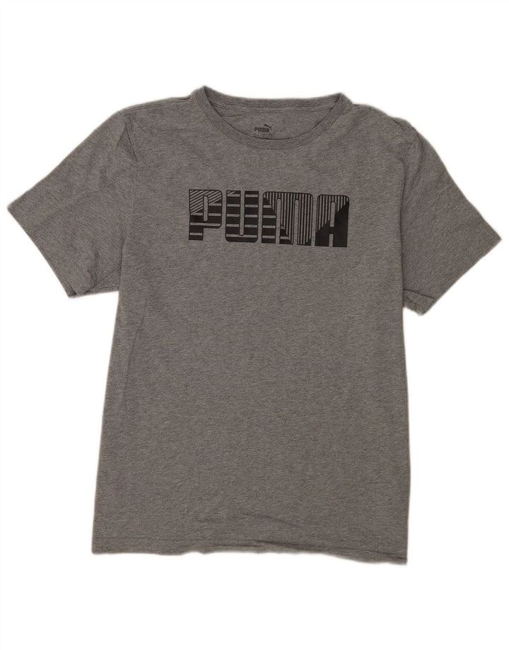Puma Mens Graphic T-Shirt Top Large Grey Cotton