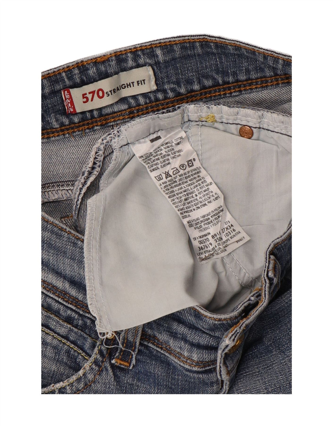 Levi's Womens 570 Straight Jeans W27 L29 Blue Cotton